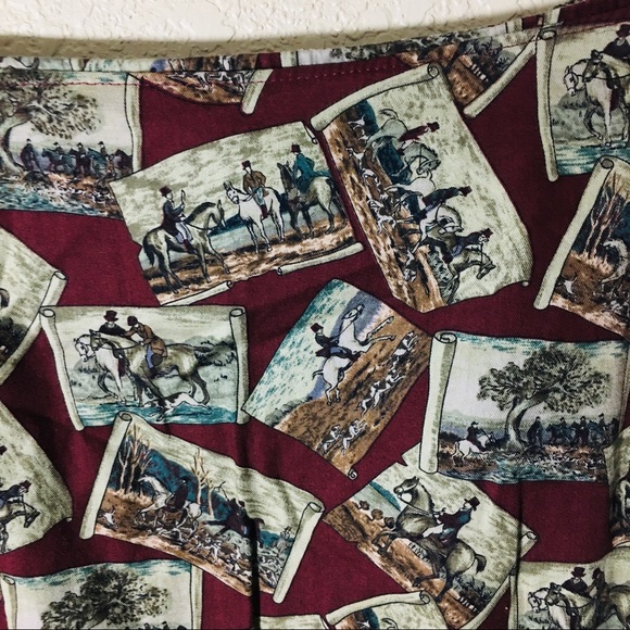 Lila & Lori NY, Long Skirt Horses Equestrian Burgundy wrap and zipper size 14 - Picture 4 of 11